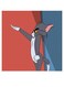 Tom And Jerry Themed Printed MDF Wall Art Red/Blue/Gray 30x30cm