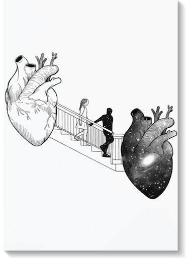 The Lovers From Heart to Heart Wall Art Multicolour 40x60cm