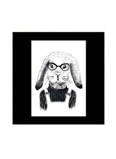 Cartoon Themed Wall Art White/Black 30x30cm