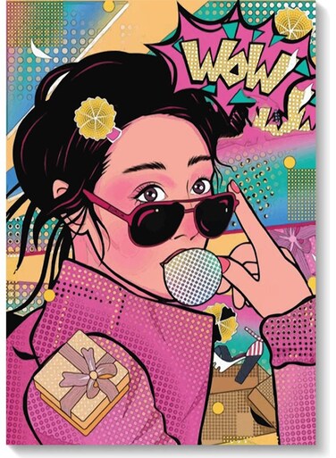 Woman Pop Art Wall Art Multicolour 40x60cm