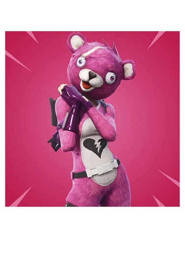 Fortnite Character Themed Decorative Wall Art Pink/White 30x30cm