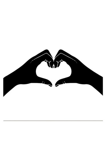 Love&rsquo;s Heart Themed Wall Art White/Black 30x30cm