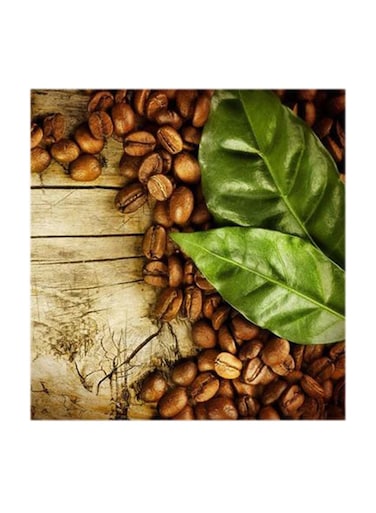 Coffee MDF Wall Art Multicolour 30x30cm