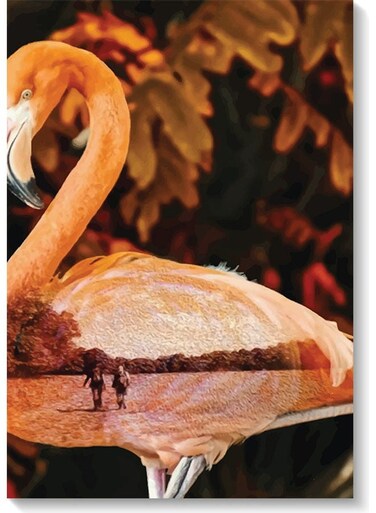 Flamingo Wall Art Multicolour 40x60cm