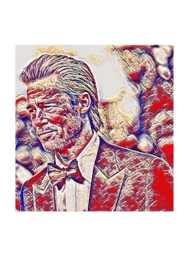 Brad Pitt MDF Wall Art Multicolour 30x30centimeter