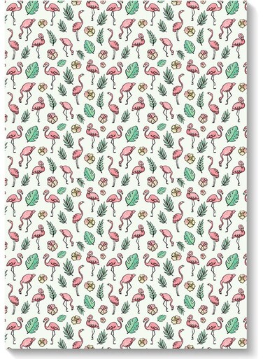 Flamingo Printed Wall Art White/Pink/Green 40x60cm