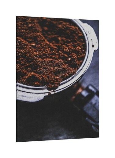 Coffee Press Printed Framed Canvas Wall Art Brown/Silver/Blue 60 x 80centimeter