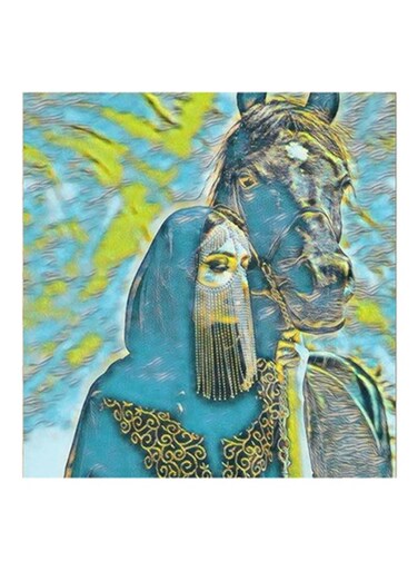 Women With Horse MDF Wall Art Multicolour