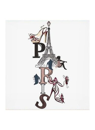 Paris Printed MDF Wall Art Painting White/Grey 30x30cm