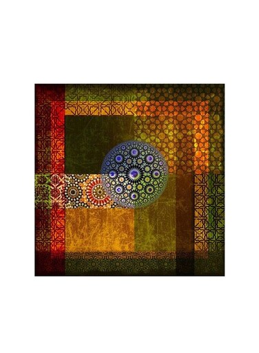 Islamic Motifs Mdf Wall Art Multicolour 30x30centimeter