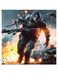 Battlefield Themed Printed MDF Wall Art Grey/Black/Yellow 30x30cm