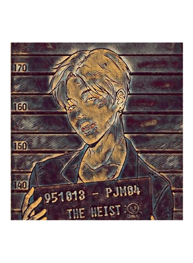 Bts MDF Wall Art Beige/Black