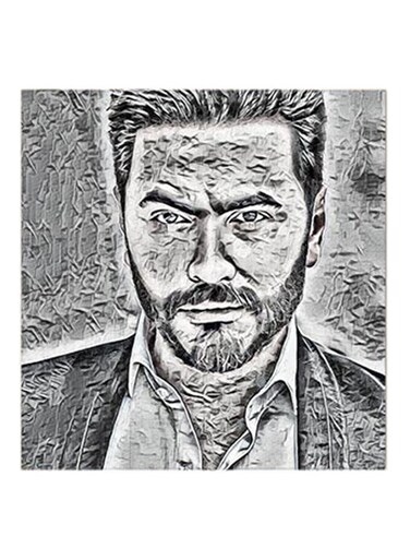 Tamer Hosny MDF Wall Art Grey/Black