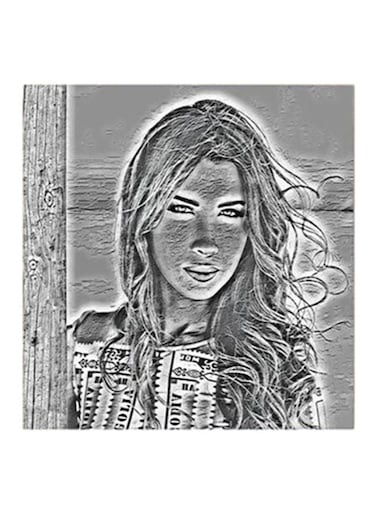 Nancy Ajram MDF Wall Art Painting Grey 30x30centimeter
