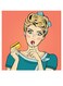 Woman Themed Wall Art Beige/Yellow/Blue 30x30cm