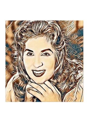 Sabah MDF Wall Art Painting Beige/Brown/Blue 30x30centimeter