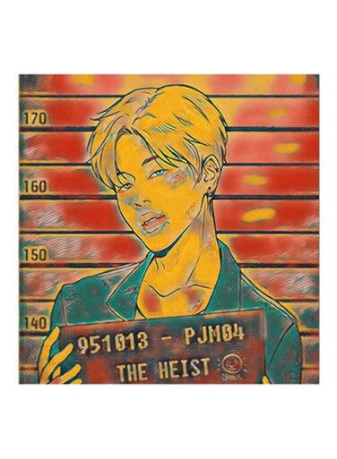 Bts MDF Wall Art Multicolour 30x30cm
