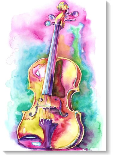 Violin Wall Art Multicolour 40x60cm