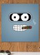 Drawing Themed Printed MDF Wall Art Blue/Black/White 30x30cm