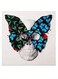 Skull Themed Wall Art White/Black/Blue 30x30cm