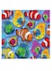 Fish Themed Wall Art Blue/Orange/Yellow 30x30cm