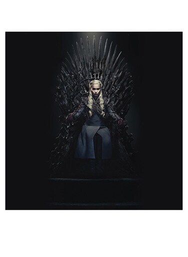 Daenerys Targaryen, Game Of Thrones Themed Printed MDF Wall Art Black/Beige/Gray 30x30cm
