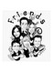 Friends MDF Wall Art White/Black 30x30centimeter