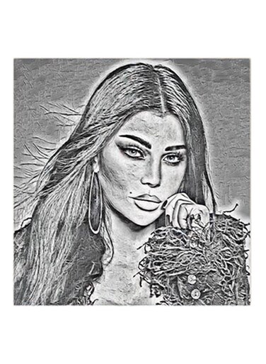 Haifa Wehbe MDF Wall Art Grey/Black