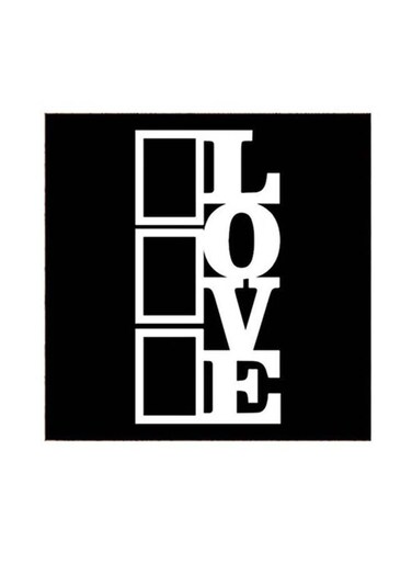 Love Printed MDF Wall Art Painting Black/White 30x30x5cm