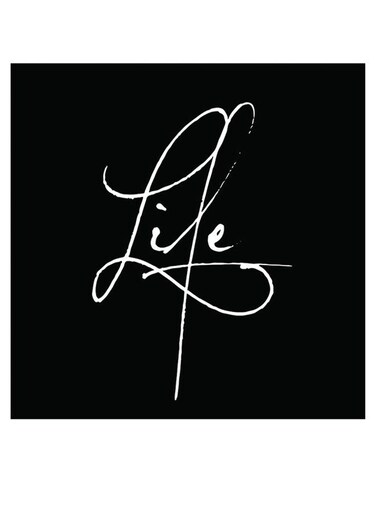 Life Printed Wall Art Black/White 30x30cm