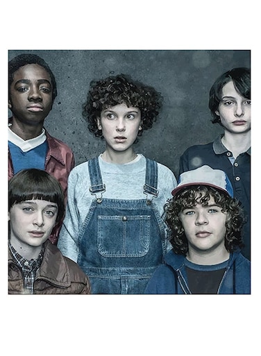 Stranger Things Printed Wall Art Blue/Brown/Black 30x30cm