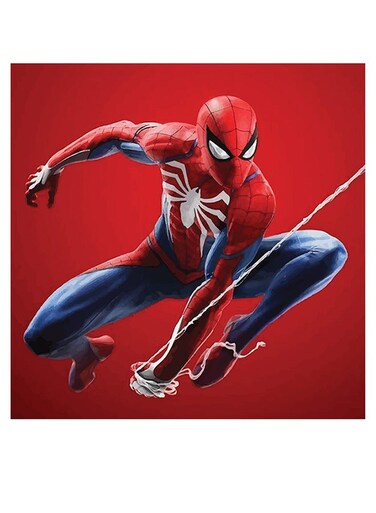 Spider Man Themed Wall Art Red/Blue/White 30x30cm