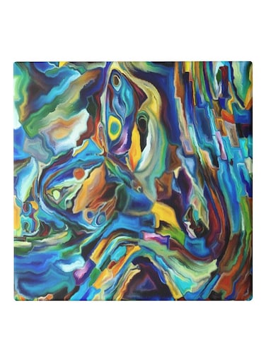 Colourful Butterfly Themed Decorative Wall Art Canvas Painting With Frame Multicolour 50x50cm