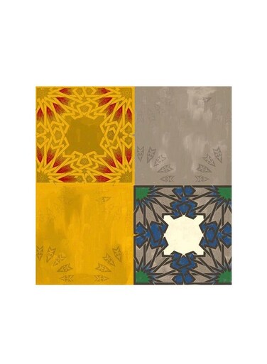 Islamic Motifs Mdf Wall Art Multicolour 30x30centimeter