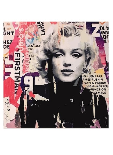 Marilyn Monroe Themed Wall Art Black/Beige/Grey 30x30cm