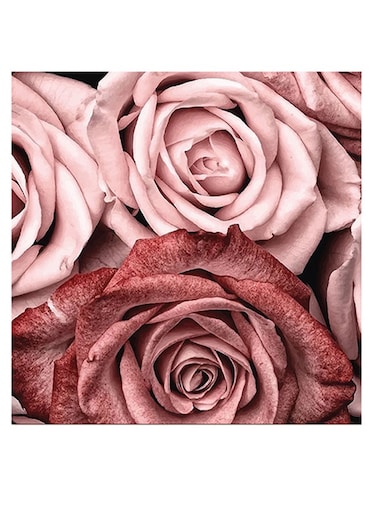 Flowers Printed Wall Art Pink/Brown 30x30cm