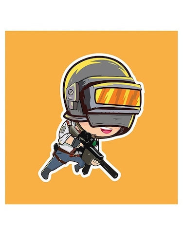 PUBG Themed Wall Art Yellow/Grey/Black 30x30cm