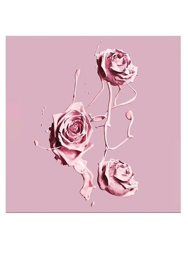 Flowers Printed Wall Art Pink 30x30cm