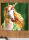 Horse Printed Wall Art Green/White/Yellow 30x30cm