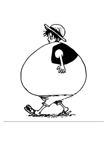 Luffy Themed Printed MDF Wall Art White/Black 30x30cm