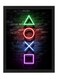 Triangle Square Circle X Digital Neon Wall Art Poster Frame 21x30 cm