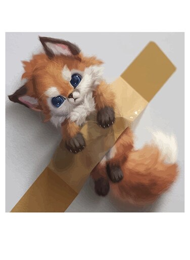 Cute Cat Themed Decorative Wall Art Brown/White/Grey 30x30cm