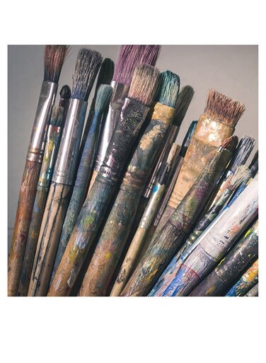 Brushes Themed Printed MDF Wall Art Multicolour 30x30cm