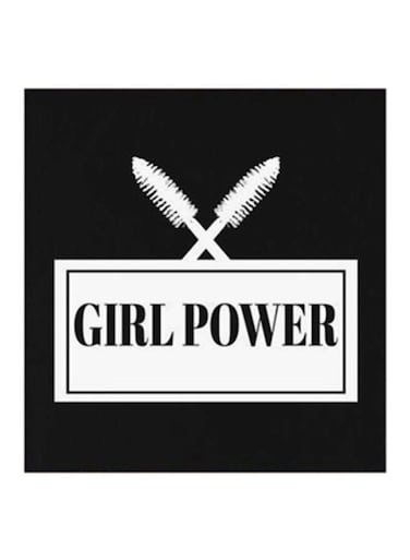 Makeup Is Girl Power MDF Wall Art Painting Black/White 30 x 5 x 30cm