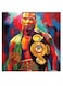 Mike Tyson Boxer Themed Wall Art Yellow/Blue/Red 30x30cm