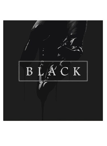 Black Printed Wall Art Black/White 30x30cm