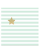 Star Printed Wall Art Green/White/Gold 30x30cm
