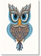 Owl Printed Wall Art Beige/Brown/Blue 40x60cm