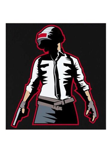 PUBG MDF Wall Art Black/White/Red 30x0.5x30cm