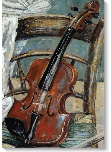 Violin Wall Art Multicolour 40x60cm